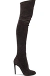 CASADEI CASADEI WOMAN SUEDE THIGH BOOTS ANTHRACITE,3074457345619324678