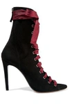 TABITHA SIMMONS LACE-UP SUEDE ANKLE BOOTS,3074457345619094089