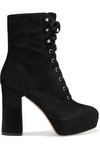 GIANVITO ROSSI GIANVITO ROSSI WOMAN SUEDE PLATFORM ANKLE BOOTS BLACK,3074457345619086591