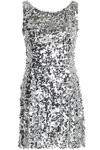 DOLCE & GABBANA DOLCE & GABBANA WOMAN FLUTED SEQUINED TULLE MINI DRESS SILVER,3074457345618713374