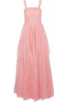 MIKAEL AGHAL LAYERED PLEATED TULLE GOWN,3074457345619427264