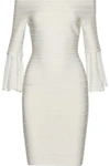 HERVE LEGER WOMAN DENISA OFF-THE-SHOULDER BANDAGE DRESS WHITE,AU 4146401443552537