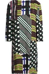 MARNI MARNI WOMAN PRINTED CREPE DRESS GREEN,3074457345619296834