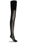 ALEXANDER WANG WOMAN EMBROIDERED STRETCH TIGHTS BLACK,GB 14693524283257555