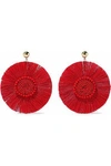 KENNETH JAY LANE KENNETH JAY LANE WOMAN GOLD-TONE, FRINGE AND BEAD EARRINGS RED,3074457345619438125