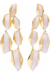 NOIR JEWELRY NOIR JEWELRY WOMAN 14-KARAT GOLD-PLATED RESIN EARRINGS OFF-WHITE,3074457345619377678