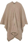 DEREK LAM WOMAN RIBBED CASHMERE AND SILK-BLEND PONCHO SAND,US 6200568457351255