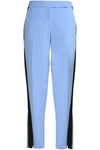 AMANDA WAKELEY AMANDA WAKELEY WOMAN PIXEL TWO-TONE CREPE STRAIGHT-LEG trousers LIGHT BLUE,3074457345619410681