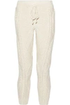 ADAM LIPPES ADAM LIPPES WOMAN CABLE-KNIT WOOL AND CASHMERE-BLEND TAPERED PANTS CREAM,3074457345618958620