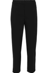 CAROLINA HERRERA CAROLINA HERRERA WOMAN CROPPED WOOL-BLEND TWILL TAPERED PANTS BLACK,3074457345619248231