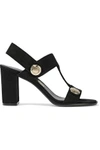 FERRAGAMO WOMAN EDICT SUEDE SANDALS BLACK,US 4146401443614136