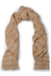 BRUNELLO CUCINELLI METALLIC STRIPED GAUZE SCARF,3074457345619228655