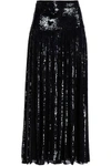 TEMPERLEY LONDON TEMPERLEY LONDON WOMAN SEQUIN-EMBELLISHED ORGANZA MAXI SKIRT BLACK,3074457345619053687