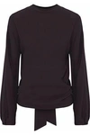 HELMUT LANG HELMUT LANG WOMAN JACQUARD TOP DARK BROWN,3074457345618978620