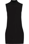 RICK OWENS RICK OWENS WOMAN KNITTED COTTON TURTLENECK TOP BLACK,3074457345619325864
