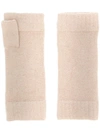 N•PEAL N.PEAL FINGER-LESS KNITTED GLOVES - NEUTRALS