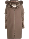 HERNO HERNO PADDED CAPE COAT - BROWN