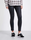 Ag Womens Leatherette Super Black Legging Ankle Leather-look Super-skinny Mid-rise Jeans 29 In Leatherette Super Black
