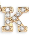 ZOË CHICCO PAVÉ DIAMOND & 14K YELLOW GOLD INITIAL PENDANT NECKLACE,400089951636