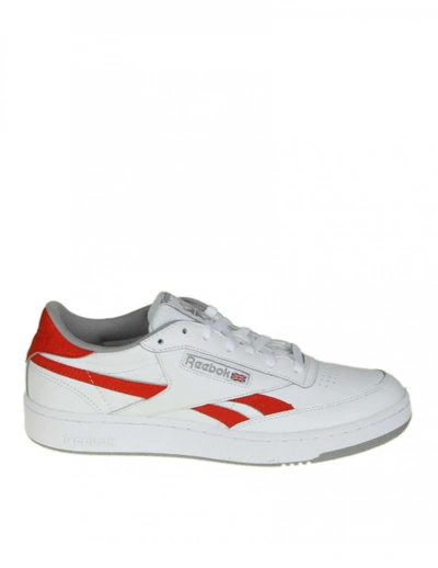 Reebok Revenge Plus White And Red Leather Trainer