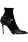 MALONE SOULIERS WOMAN PANELED LEATHER AND SUEDE ANKLE BOOTS BLACK,GB 1016843419955251