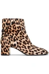 TORY BURCH WOMAN BOW-DETAILED LEOPARD-PRINT CALF HAIR ANKLE BOOTS ANIMAL PRINT,GB 1016843419979289