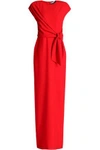 CHALAYAN WOMAN WRAP-EFFECT CREPE GOWN RED,GB 3024088873082671