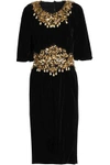 DOLCE & GABBANA DOLCE & GABBANA WOMAN EMBELLISHED CHENILLE DRESS MUSHROOM,3074457345618716388