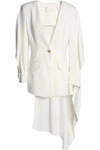 ANTONIO BERARDI WOMAN CUTOUT DRAPED CREPE BLAZER WHITE,GB 5016545970086195