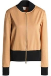 MARNI WOMAN TWO-TONE JERSEY BOMBER JACKET CAMEL,GB 2243576767791585