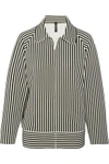 NORMA KAMALI NORMA KAMALI WOMAN STRIPED NEOPRENE JACKET GRAY,3074457345619256281