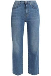 7 FOR ALL MANKIND WOMAN FADED HIGH-RISE WIDE-LEG JEANS MID DENIM,GB 4068790126315155