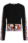 EMILIO PUCCI WOMAN INTARSIA-KNIT CARDIGAN BLACK,AU 1050808922229