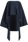 JIL SANDER WOMAN DRAPED WOOL-BLEND PONCHO MIDNIGHT BLUE,AU 1016843420018642