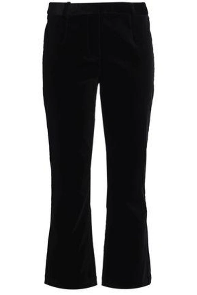 Frame Woman Cotton-blend Velvet Bootcut Trousers Black