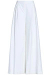 CAROLINA HERRERA WOMAN COTTON-BLEND JACQUARD WIDE-LEG PANTS IVORY,GB 1050809026412