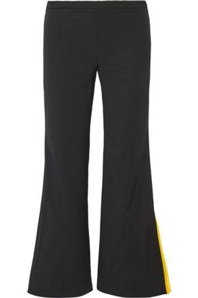 Emilio Pucci Wool-blend Twill Bootcut Trousers In Black