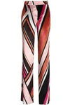 EMILIO PUCCI WOMAN PRINTED VELVET STRAIGHT-LEG trousers PINK,GB 1050808782985