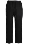 MARNI WOMAN LINEN-BLEND TWILL STRAIGHT-LEG PANTS BLACK,GB 2243576767770883