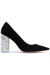 SOPHIA WEBSTER SOPHIA WEBSTER WOMAN AMBER EMBELLISHED SUEDE PUMPS BLACK,3074457345619441276