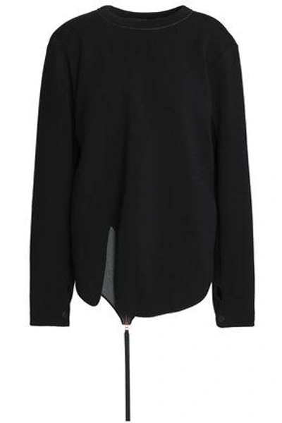 Proenza Schouler Woman Zip-detailed Jersey Sweatshirt Black