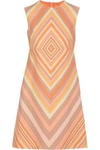 VALENTINO PRINTED WOOL AND SILK-BLEND CREPE MINI DRESS,3074457345618757362