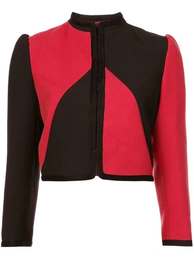 Gucci Guccy Colourblock Wool Jacket In Red