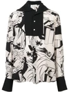 WALES BONNER WALES BONNER ILLUSTRATION PRINT SHIRT - BLACK