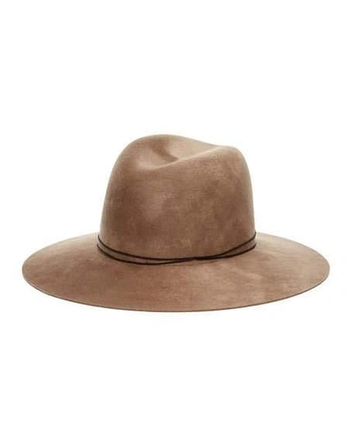 Janessa Leone Billie Wool Fedora Hat In Camel