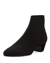 Eileen Fisher Purl Stretch-knit Fabric Booties In Black