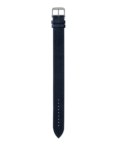 Tom Ford Large Pebble Grain Leather Strap In Indigo