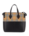 BURBERRY KINGSWOOD VINTAGE CHECK & LEATHER DIAPER BAG,PROD213730171