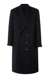 GIVENCHY Double Breasted Coat with Leather Insert,BMC01L112V