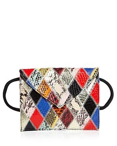 Elizabeth And James Penpal Patchwork Leather Convertible Bag In Red Multi/black